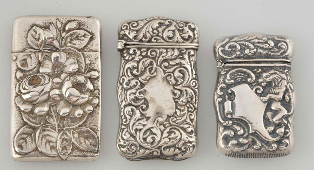 Lot Of 3: Vintage Sterling Match Safes. (1 of 2)