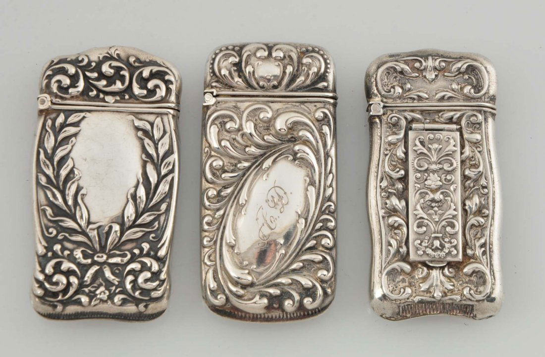 Lot Of 3: Vintage Sterling Match Safes. (1 of 2)