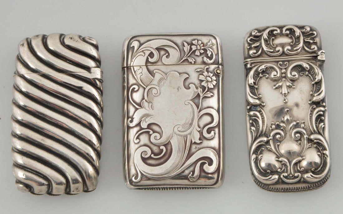 Lot Of 3: Vintage Sterling Match Safes. (1 of 2)