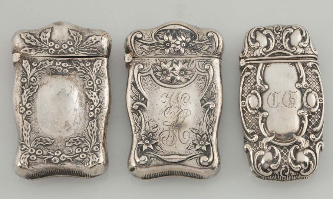 Lot Of 3: Vintage Sterling Match Safes. (1 of 2)