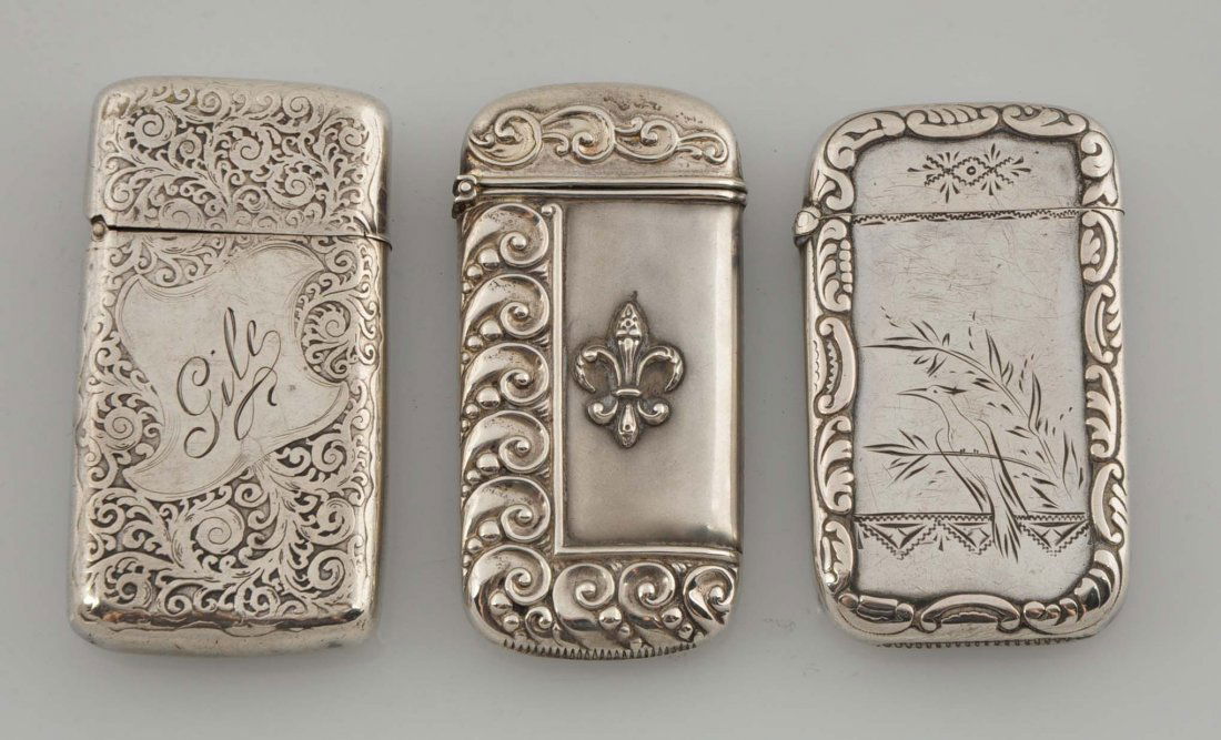 Lot Of 3: Vintage Sterling Match Safes. (1 of 2)