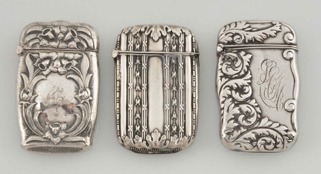 Lot Of 3: Vintage Sterling Match Safes. (1 of 2)