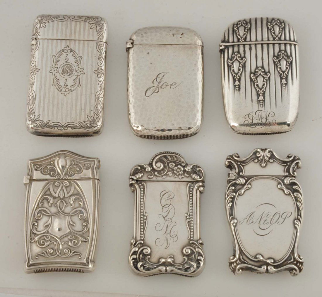 Lot Of 6: Sterling Silver Match Safes. (1 of 2)