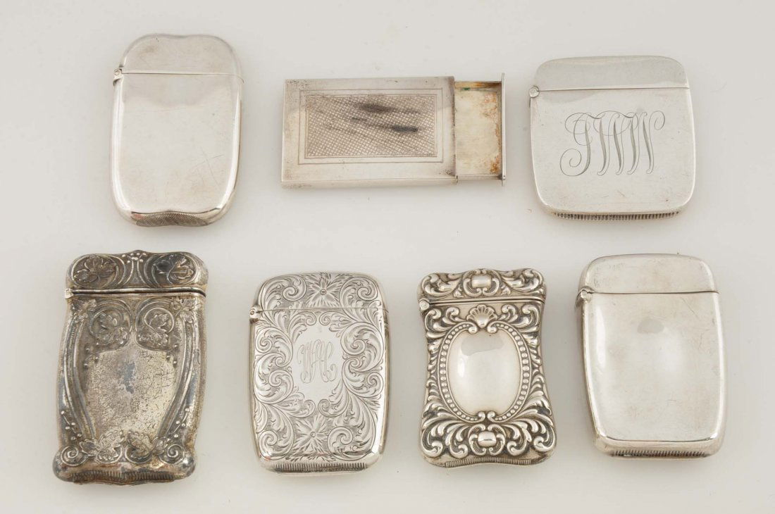Lot Of 7: Sterling Silver Match Safes. (1 of 2)