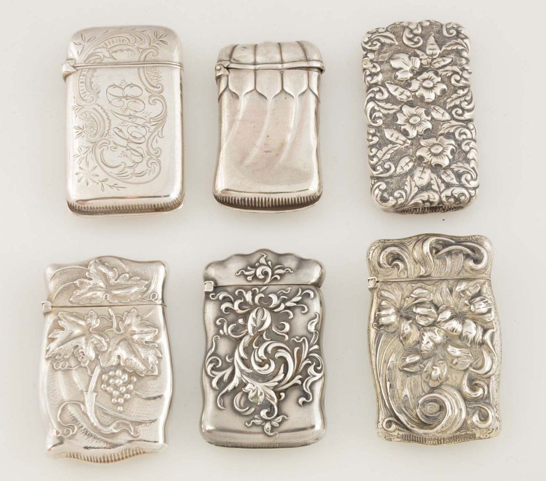Lot Of 6: Sterling Silver Match Safes. (1 of 2)