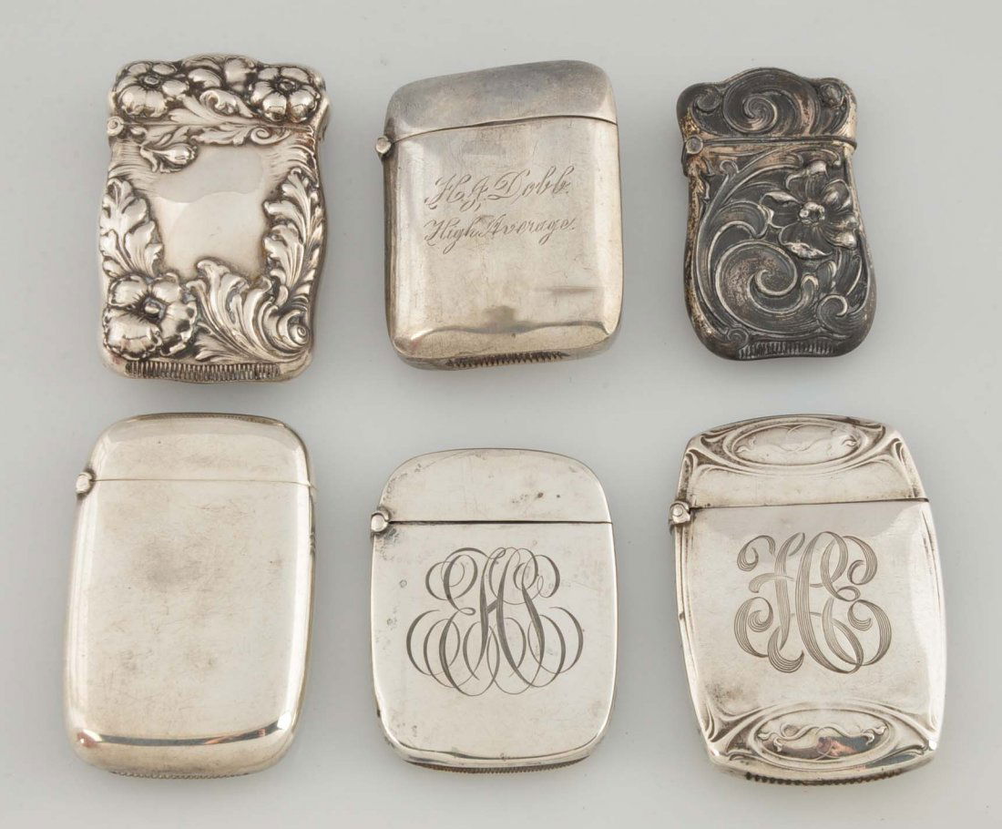 Lot Of 6: Sterling Silver Match Safes. (1 of 2)