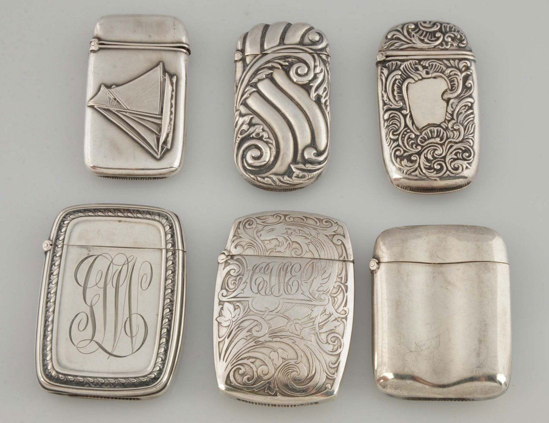 Lot Of 6: Sterling Silver Match Safes. (1 of 2)