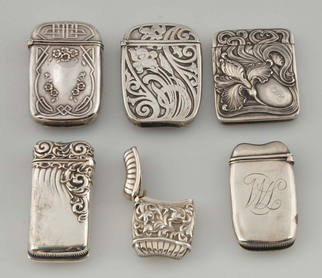 Lot Of 6: Sterling Silver Match Safes. (1 of 2)