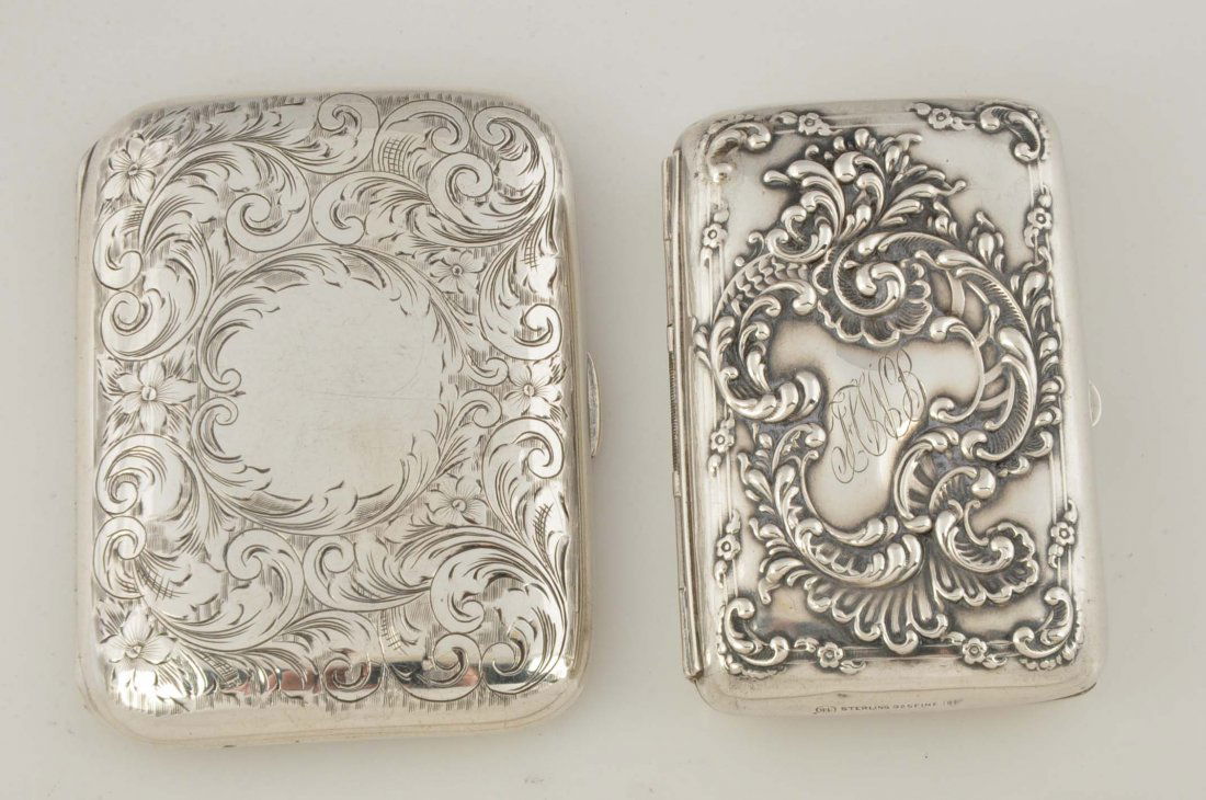 Lot Of 2: Sterling Silver Cigarette Cases. (1 of 2)