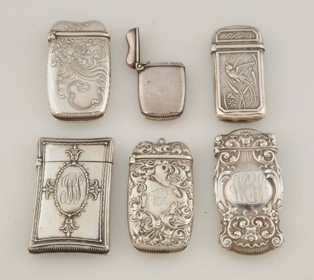 Lot Of 6: Sterling Silver Match Safes. (1 of 2)