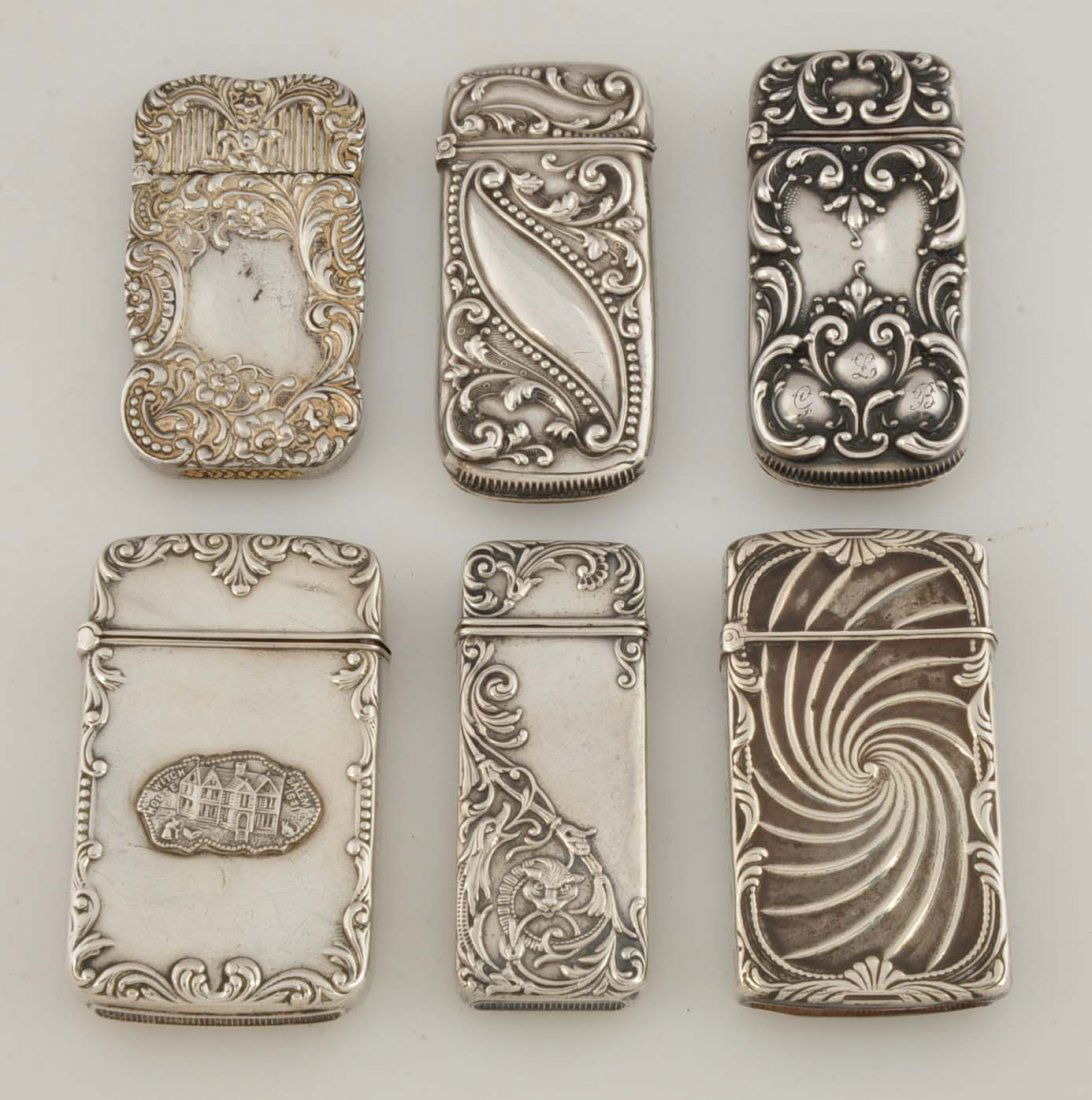 Lot Of 6: Sterling Silver Match Safes. (1 of 2)