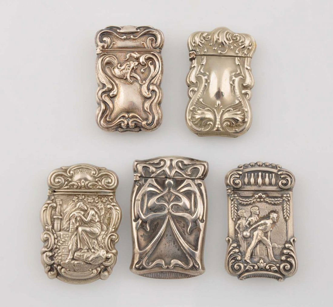 Lot Of 5: Vintage Sterling Silver Match Safes. (1 of 1)