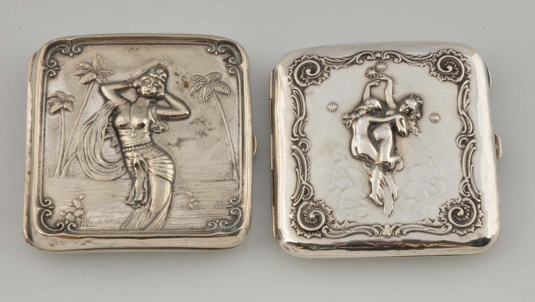 Lot Of 2: Sterling Silver Cigarette Cases. (1 of 2)