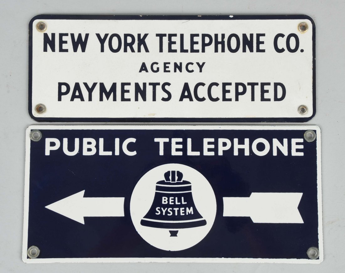 Lot of 2:  Telephone Porcelain Signs. (1 of 1)