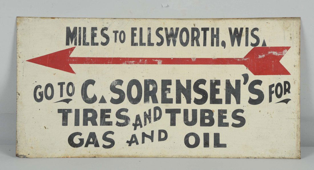 C. Sorensen's For Tires Tin Sign. (1 of 1)