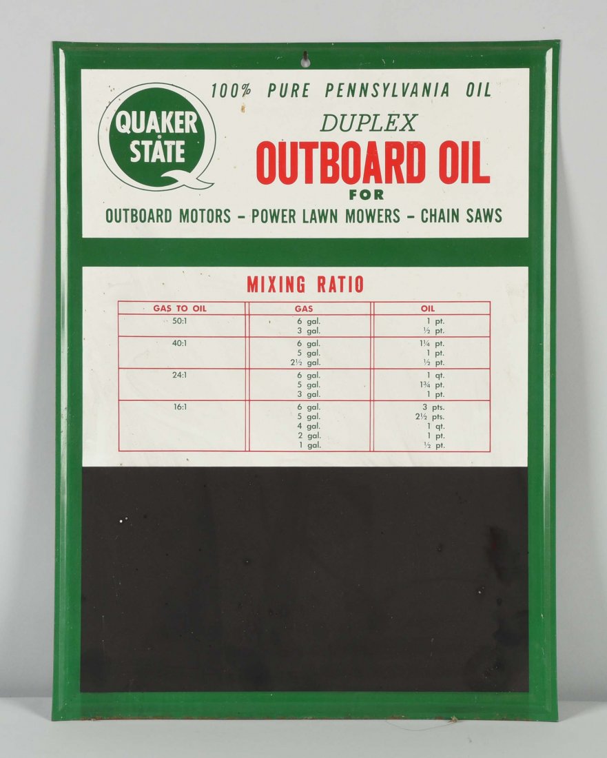 Quaker State Outboard Motor Oil Chalkboard Sign.: SST sign. Excellent color and shine.