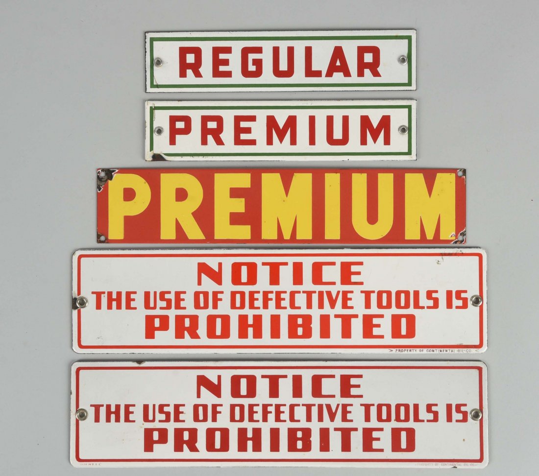 Lot of 5:  Miscellaneous Porcelain Signs. (1 of 1)