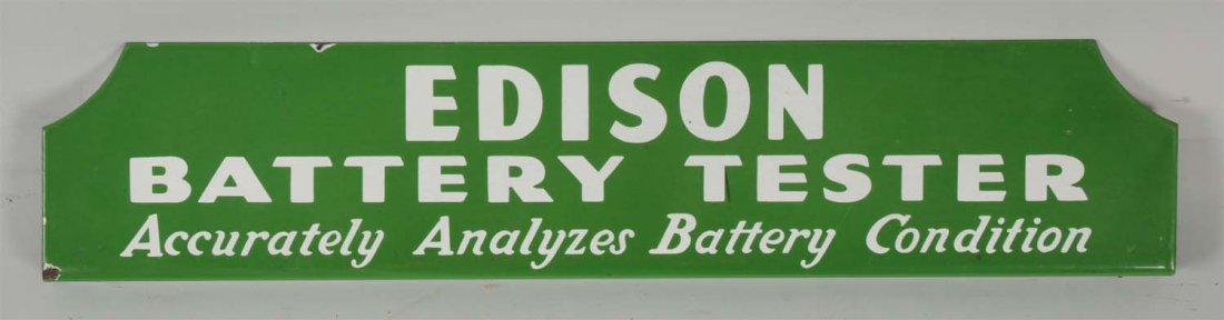 Edison Battery Tester Porcelain Sign. (1 of 1)