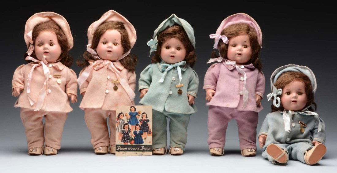 Lot Of 5: Dionne Quintuplet Dolls. (1 of 1)