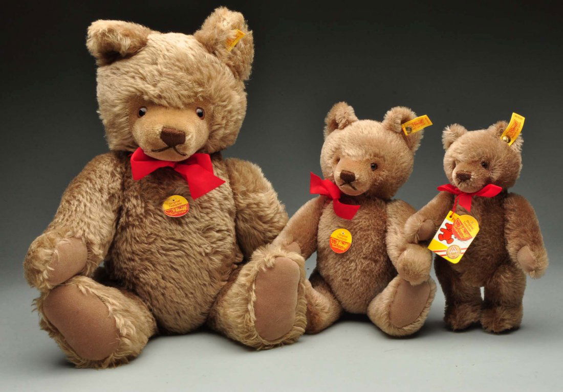 Lot of 3: Steiff Mohair Original Teddy Bears w/IDs (1 of 9)