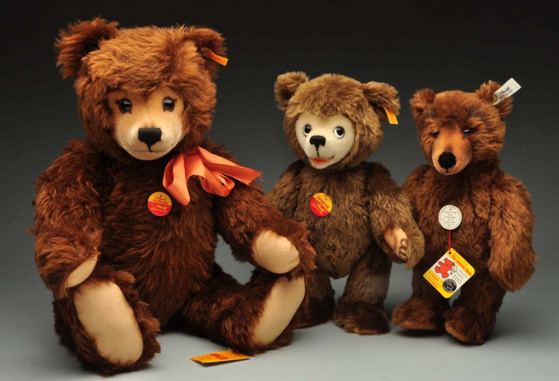 Lot Of 3: Brown Mohair Novelty Style Steiff Bears. (1 of 10)
