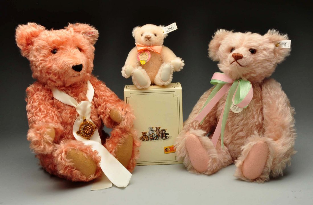Lot Of 3: Steiff Pink Limited Edition Teddy Bears. (1 of 10)