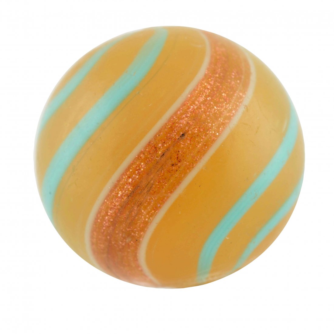 Butterscotch Base Banded Lutz Marble. (1 of 6)