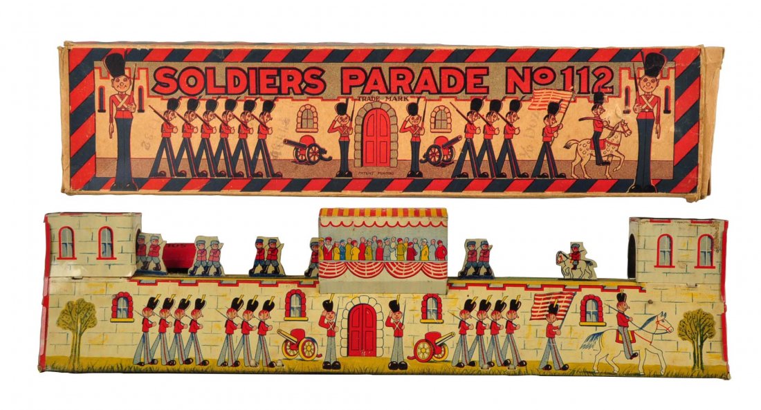 Scarce Katz Soldiers Parade Tin Litho Wind-Up Toy. (1 of 4)