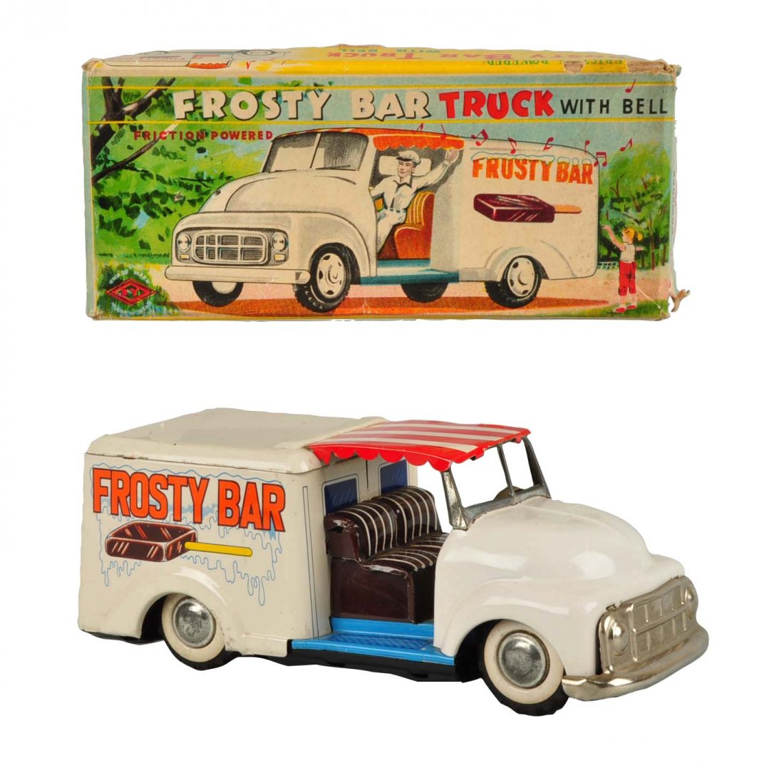 Japanese Tin Litho Friction Ice Cream Truck. (1 of 4)