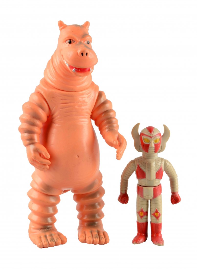 Lot Of 2: Bullmark Vinyl Figures.: Circa 1970's. Includes: Denjin Zaboga. Some wear but overall very good to excellent condition. (Very Good - Excellent). Largest: 8-1/2'' T.