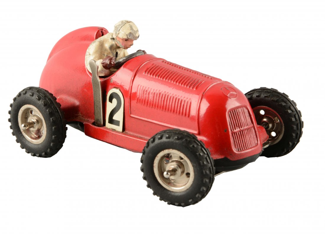 German Tin Litho Wind Up Mercedes Race Car. (1 of 2)