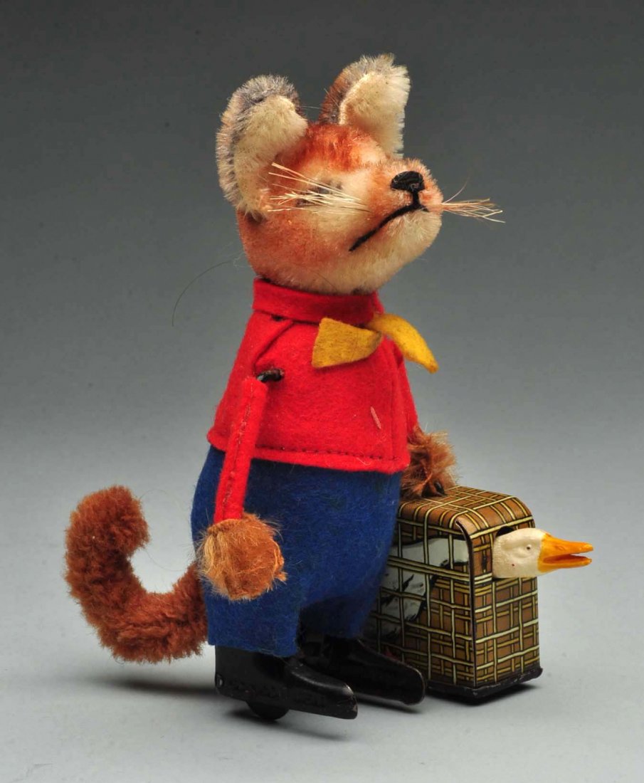 German Schuco Fox Carrying Suitcase w/ Goose. (1 of 3)