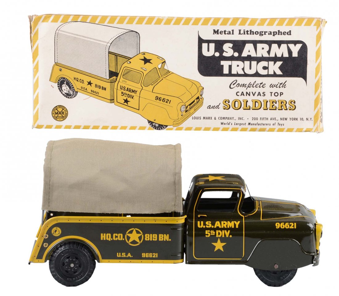 Marx No. Litho Army Truck w/ Soldiers. (1 of 2)