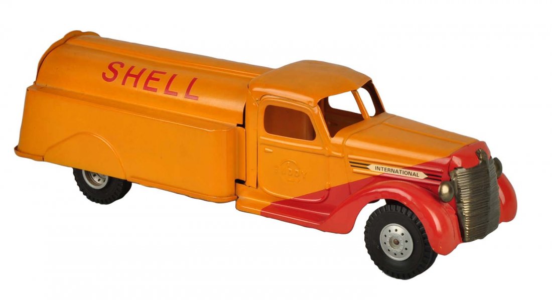 Pressed Steel Buddy-L Shell Tanker Truck. (1 of 3)