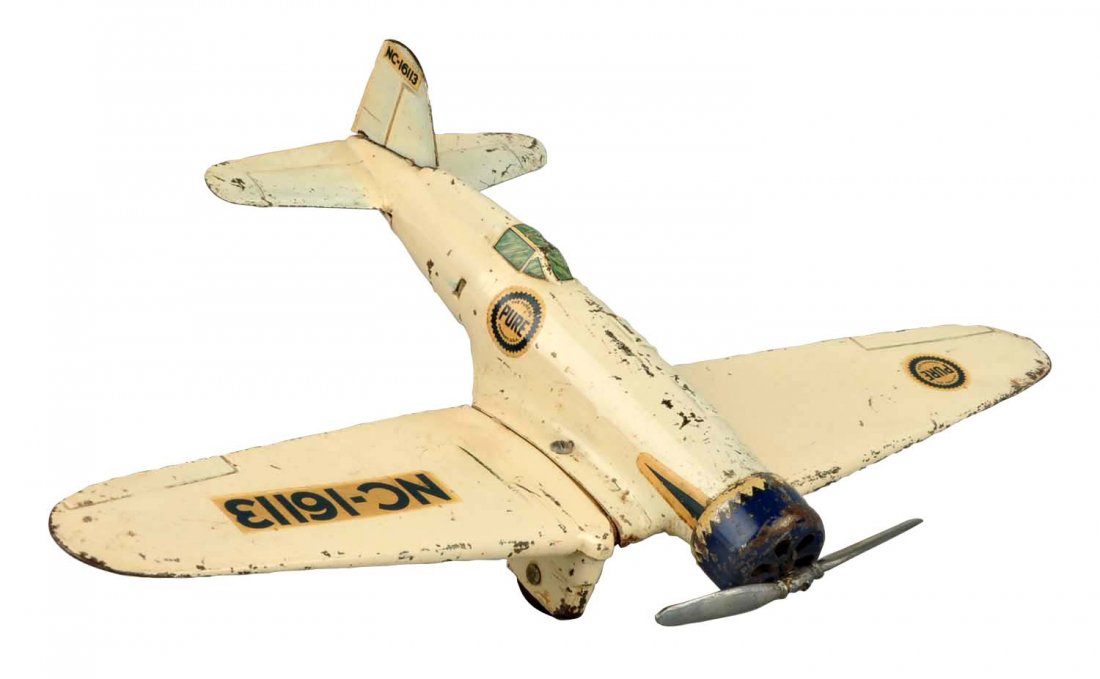 Pressed Steel Richland Oil Airplane Toy. (1 of 1)