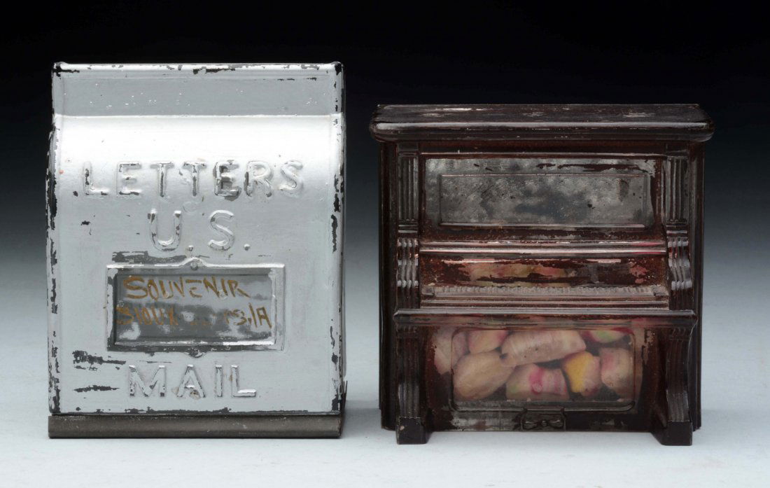 Lot of 2: Piano & Mail Box Candy Containers. (1 of 2)