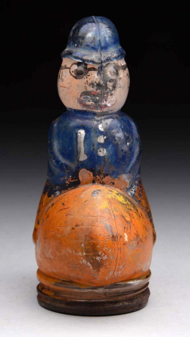 Pumpkin Head Mounted Policeman Candy Container. (1 of 3)