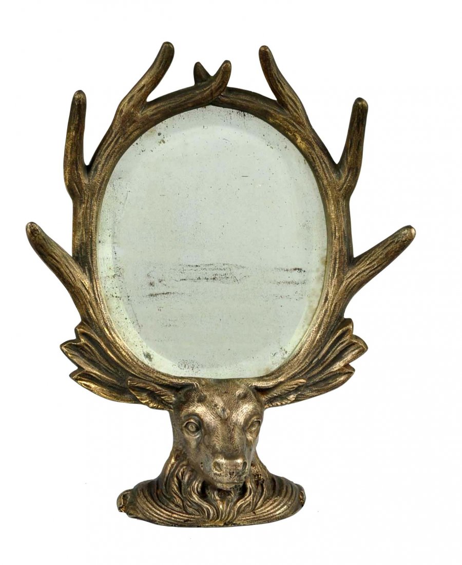 Cast Iron Elk Framed Mirror. (1 of 4)