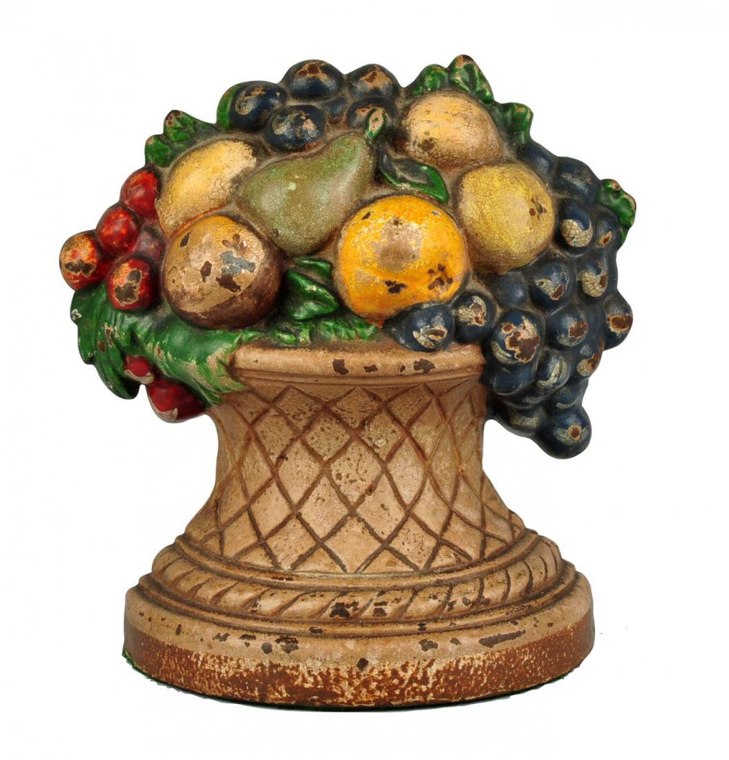 Cast Iron Fruit in Urn Doorstop. (1 of 3)