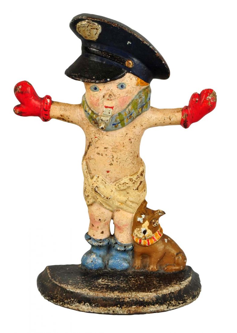 Cast Iron Police Boy Doorstop. (1 of 4)