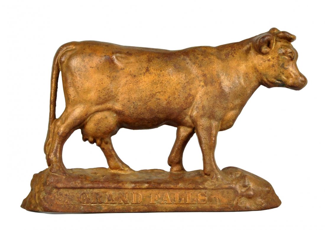 Cast Iron Advertising Cow Doorstop. (1 of 4)