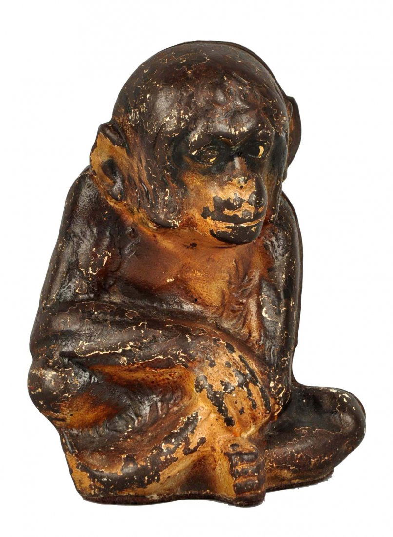 Cast Iron Sitting Monkey Doorstop. (1 of 5)