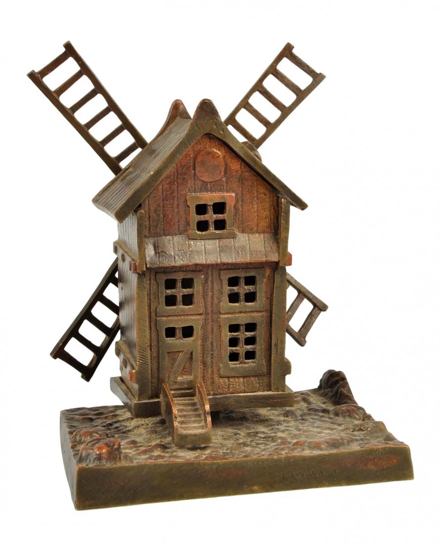 Windmill Brass Still Bank. (1 of 4)