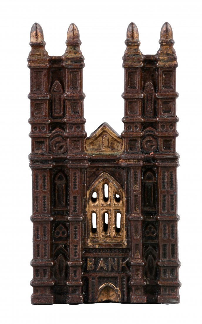 Westminster Abbey Cast Iron Still Bank. (1 of 2)