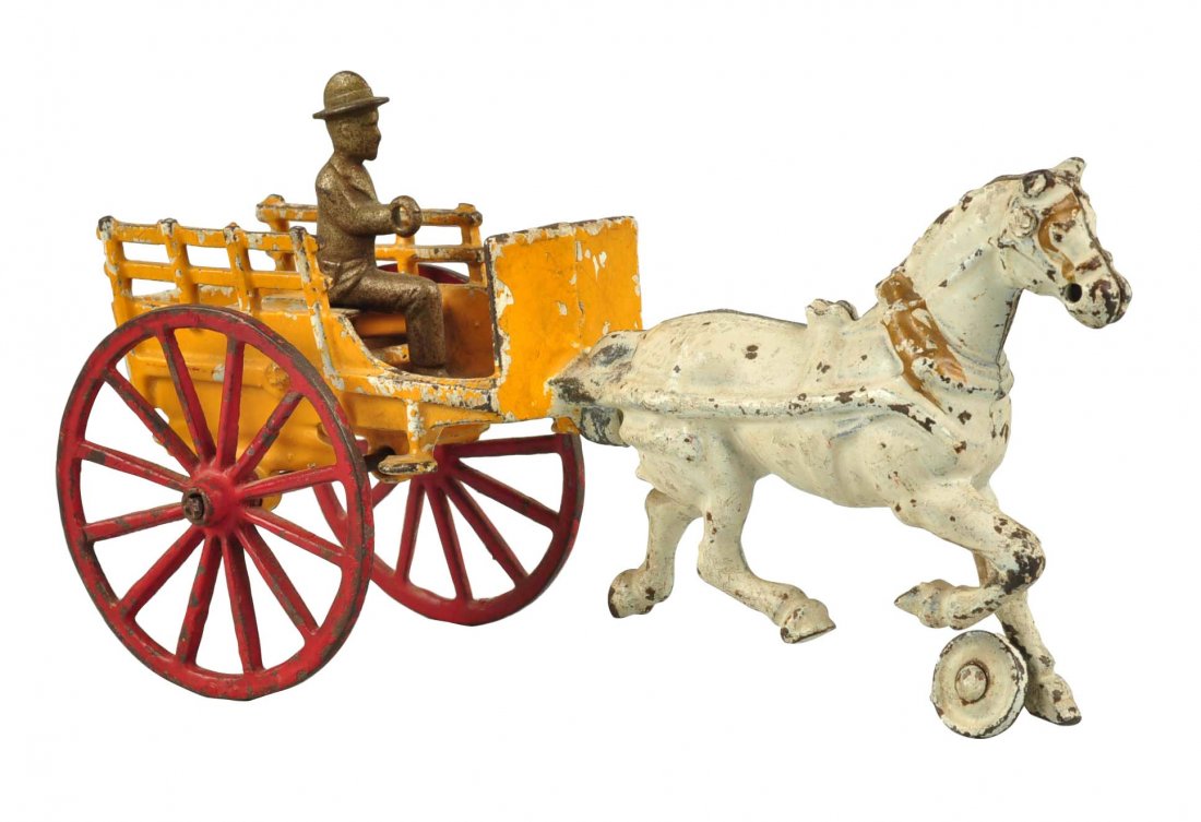 American Made Cast Iron Horse Drawn Panel Wagon. (1 of 4)