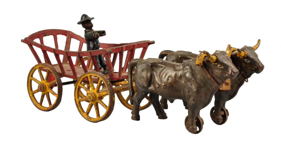 Kenton Cast Iron Oxen Drawn Cart Toy. (1 of 4)