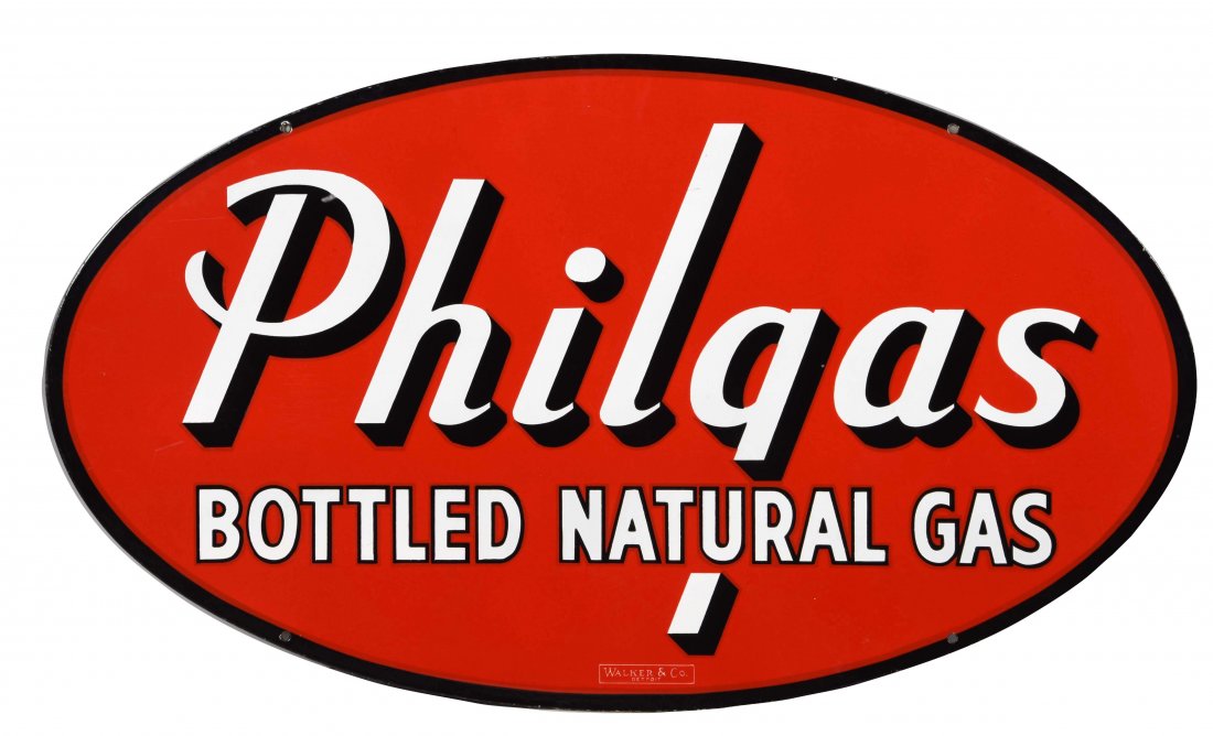 Philgas Bottled Natural Gas Oval Porcelain Sign. (1 of 1)