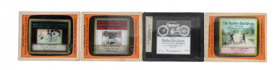 Lot Of 4: Harley-Davidson Lantern Slides. (1 of 5)