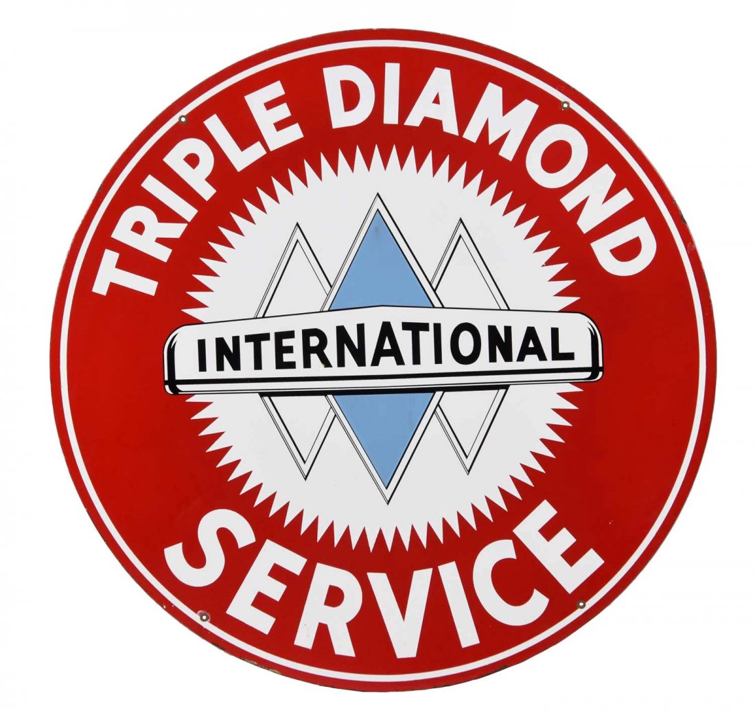 International Triple Diamond Service Porcelain Sign. (1 of 2)