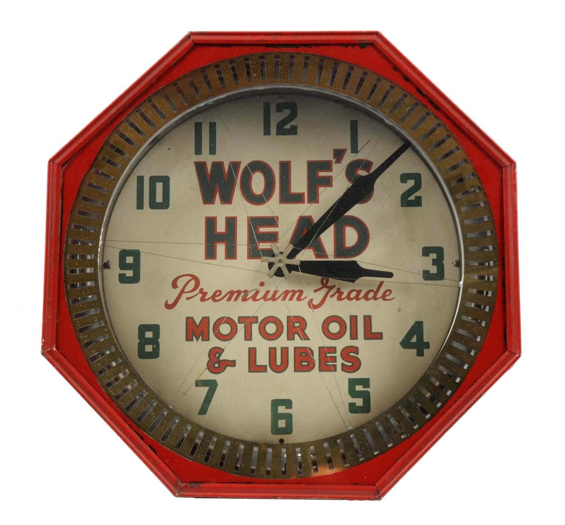 Wolf's Head Motor Oil & Lubes Octagon Neon Spinner (1 of 1)